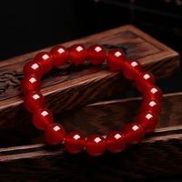 feng shui gift 7a red agate chalcedony crystal bracelet for man and women good lucky amulet jewellery