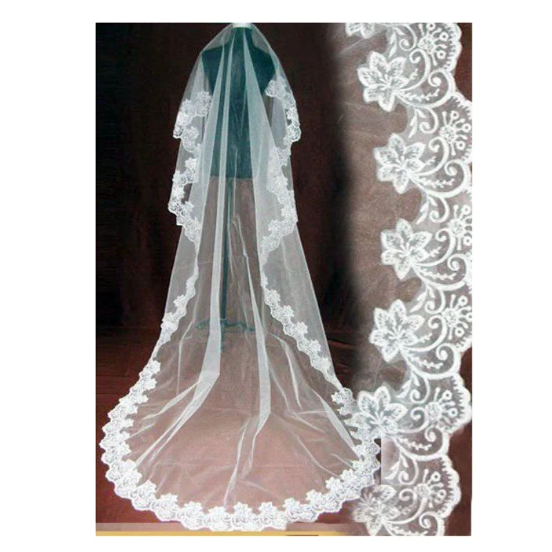Wedding Bridal Veil 3 Meters 5 Meters Long One Layer Veil Ivory White Elegant Wedding Accessories Velos De Novia voile de mariee