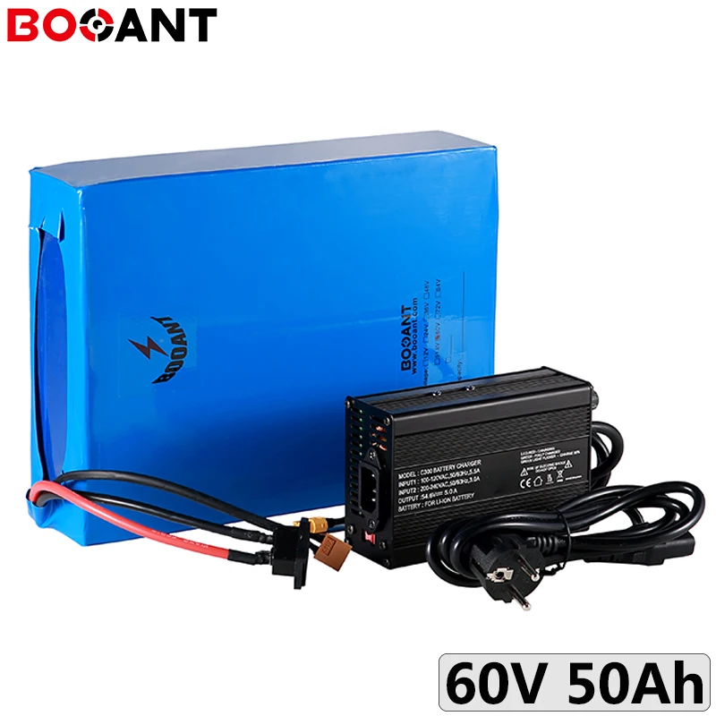 Аккумулятор для электровелосипеда 16S 60 в 50 Ач 3000 Вт 5000 Panasonic 18650 cell 1000 2000 Вт|Батарея