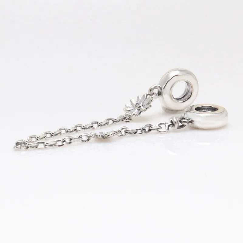 

100% 925 Sterling Silver New Daisy Safety Chain Fit Pandora Women Bracelet & Necklace Diy Jewelry