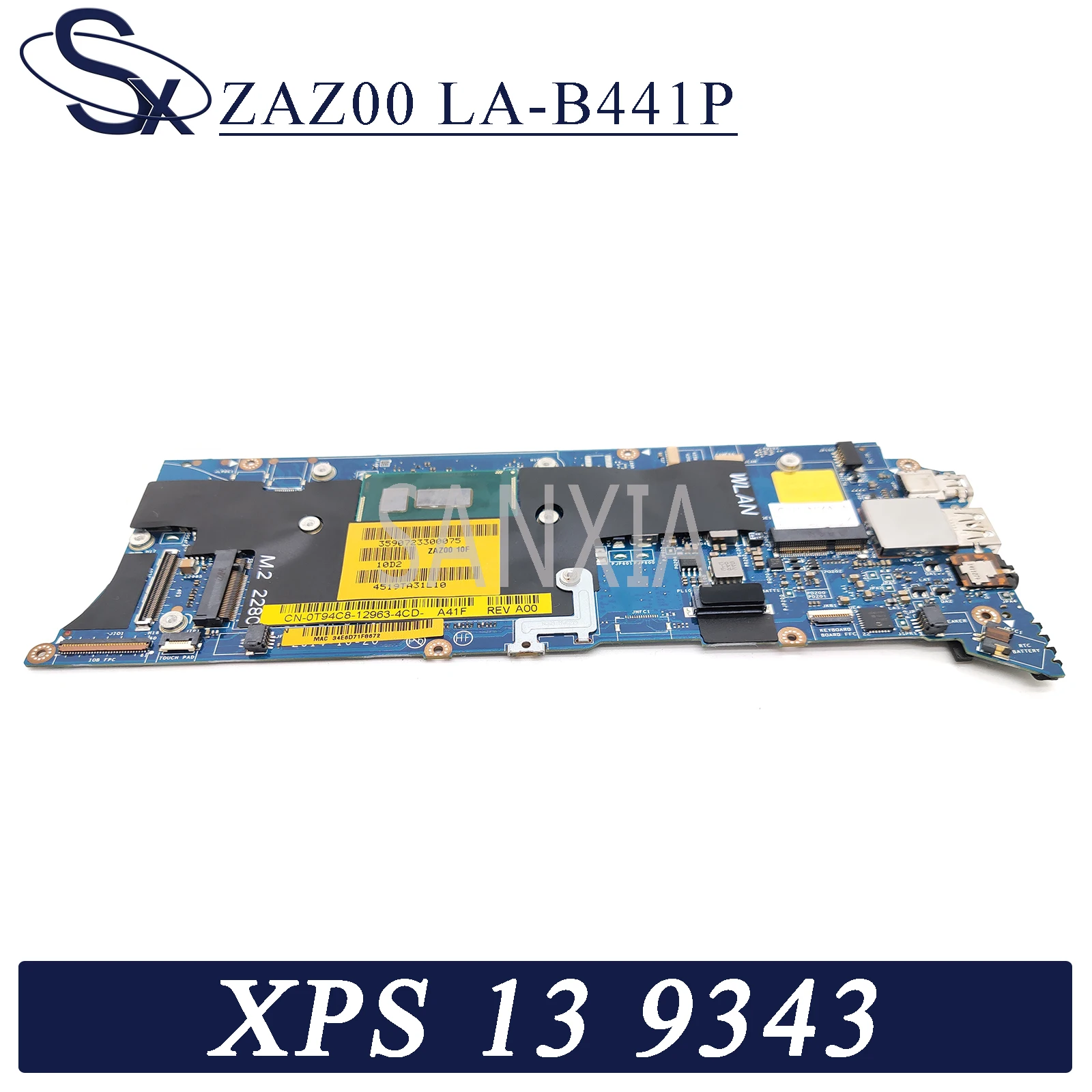 kefu zaz00 la b441p laptop motherboard for dell xps 13 9343 original mainboard ddr3l 8gb ram i7 5500u free global shipping