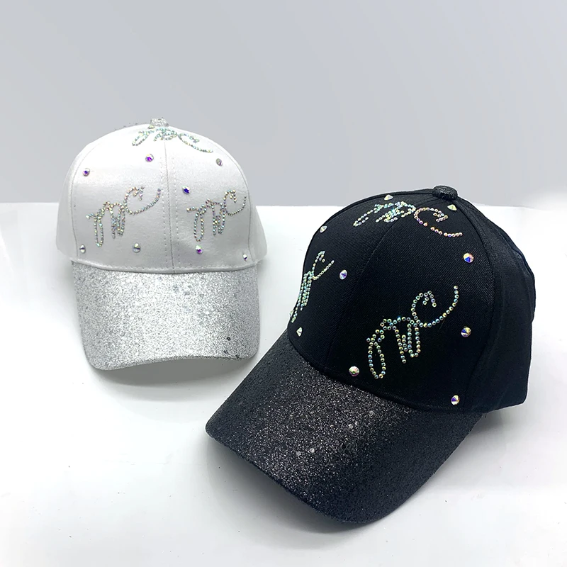 

Женская кепка Стразы с блестками бейсболка с буквами летние женские Снэпбэк кепки в стиле хип-хоп Регулируемая шляпа от солнца