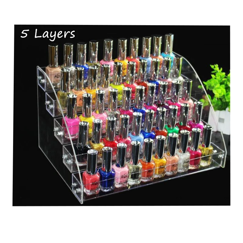 

Multifunction clear Acrylic Nail Polish Rack Makeup Cosmetic Display Shelf Organizer Lipstick Jewelry Display Stand Holder rack