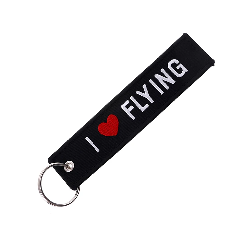

1PCS Embroidery Fabric Key Ring Car Motorcycle Key Chain Crew Tag Pilot Bag Luggage