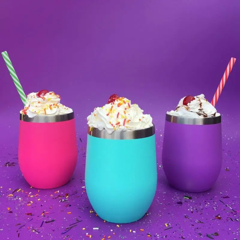 12 унций чашка без ручки из нержавеющей стали стакан для коктейлей бокалы вина с