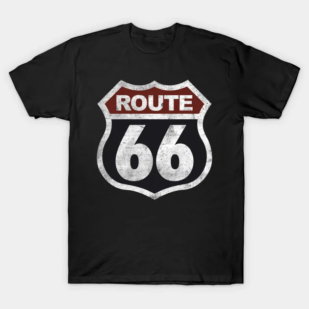 Мужская футболка старинный Route 66 женская футболка|Мужские футболки| |