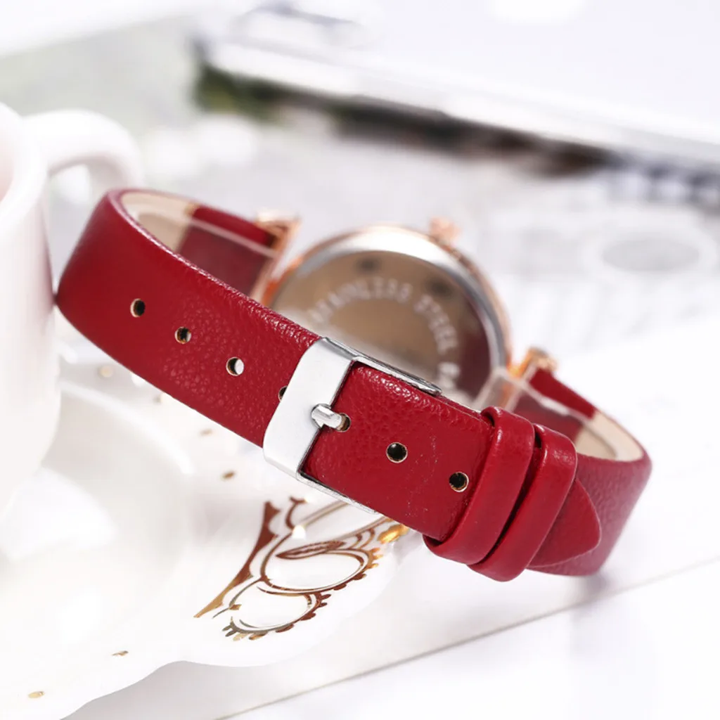 

DUOBLA Women Watches Lightweight Quartz Watch Life Waterproof Leather Strap Floral pattern Gold Luxury Watch Ladies WristWatch