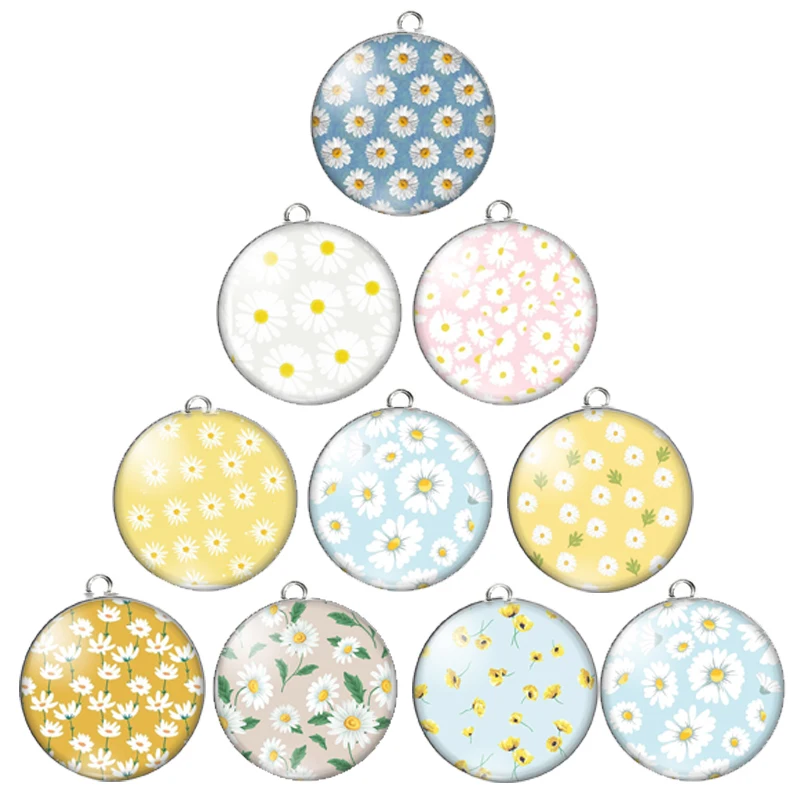

20 шт. смешанные красивые цветы маргаритки 18 мм подвески из нержавеющей стали подвески для DIY браслета серьги ювелирные изделия