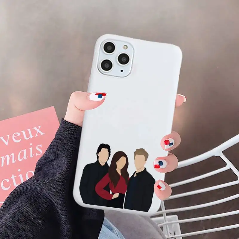 

The Vampire Diaries Phone Case White Candy Color for iPhone 6 7 8 11 12 s mini pro X XS XR MAX Plus