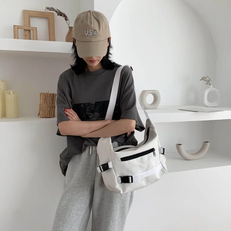 Холщовая сумка-мессенджер для женщин Экологически чистая Складная тканевая