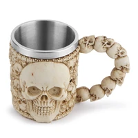 wine glass stainless steel liner coffee cup mug skull wine glass resin skull glass personalized tableware decoration