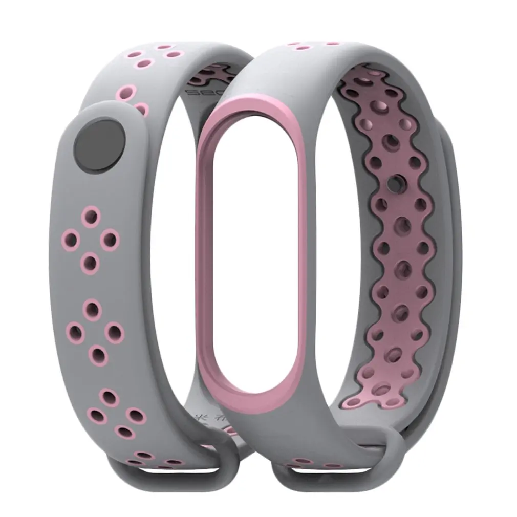 Gray Pink Новинка, ремешок для Xiaomi mi, ремешок для часов 3/4, спортивный браслет для mi band 3 4, Смарт-часы, силиконовый ремешок для mi band 3 4 - Цвет: Gray Pink
