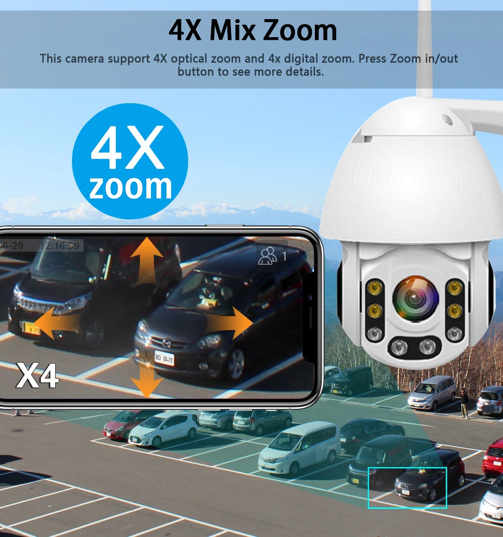 1080P IP беспроводная камера видеонаблюдения автоматическое слежение PTZ скоростная