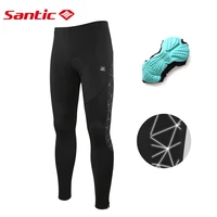 santic cycling pants winter fleece thermal 4d padded bicycle mtb long tights reflective leggings bike sports trousers asian size
