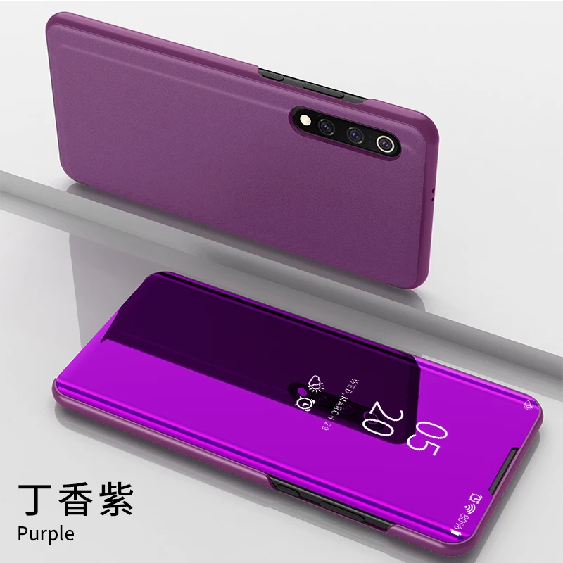 Thouport флип-чехол с зеркалом для Xiaomi mi 9 Lite mi 8 SE 9T CC9e защитный чехол для телефона книжный Жесткий Чехол для Xiaomi mi A1 A2 A3 Lite чехол - Цвет: Фиолетовый