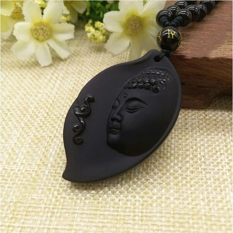 

Natural Obsidian Buddha Shakya Mani Jade Pendant Jewelry Lucky to ward off evil spirits Amulet Pendant Jade Fine Jewelry