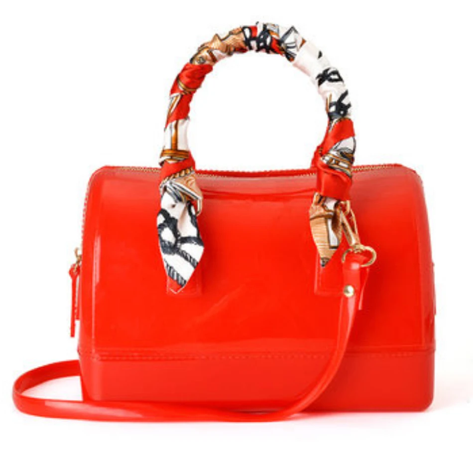 

Candy Colors PVC Small Women Handbag Fashion Pillow Shoulder Bag High Quality Travel Bag Summer Beach Bag