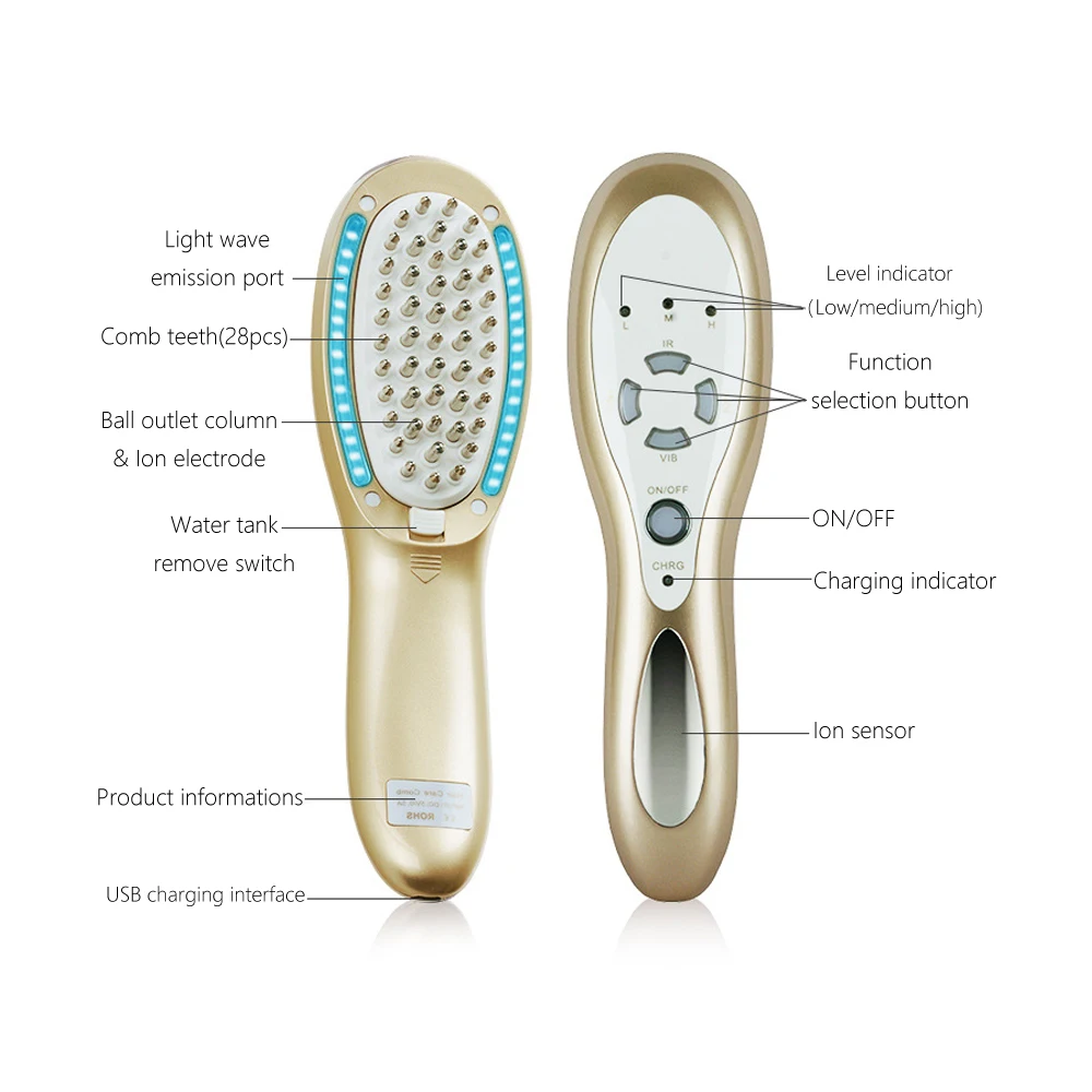 Электрический вибрирующий массажер для головы расческа роста волос против