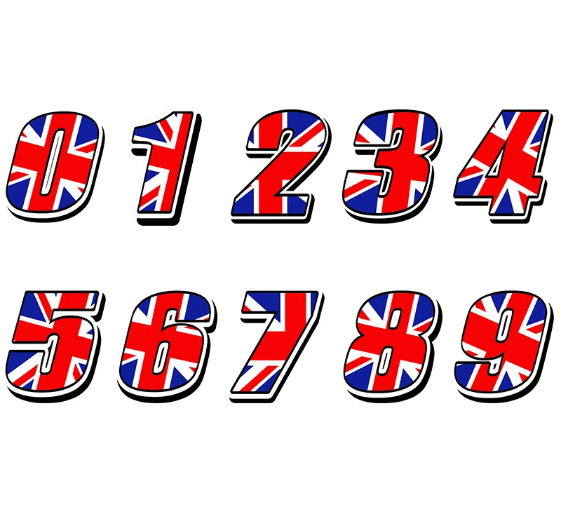 

Interesting Car Sticker Racing Numbers Vinyl UK UNITED KINGDOM FLAG Stickers Decal Motocross Moto Auto ATV BIKE Decor