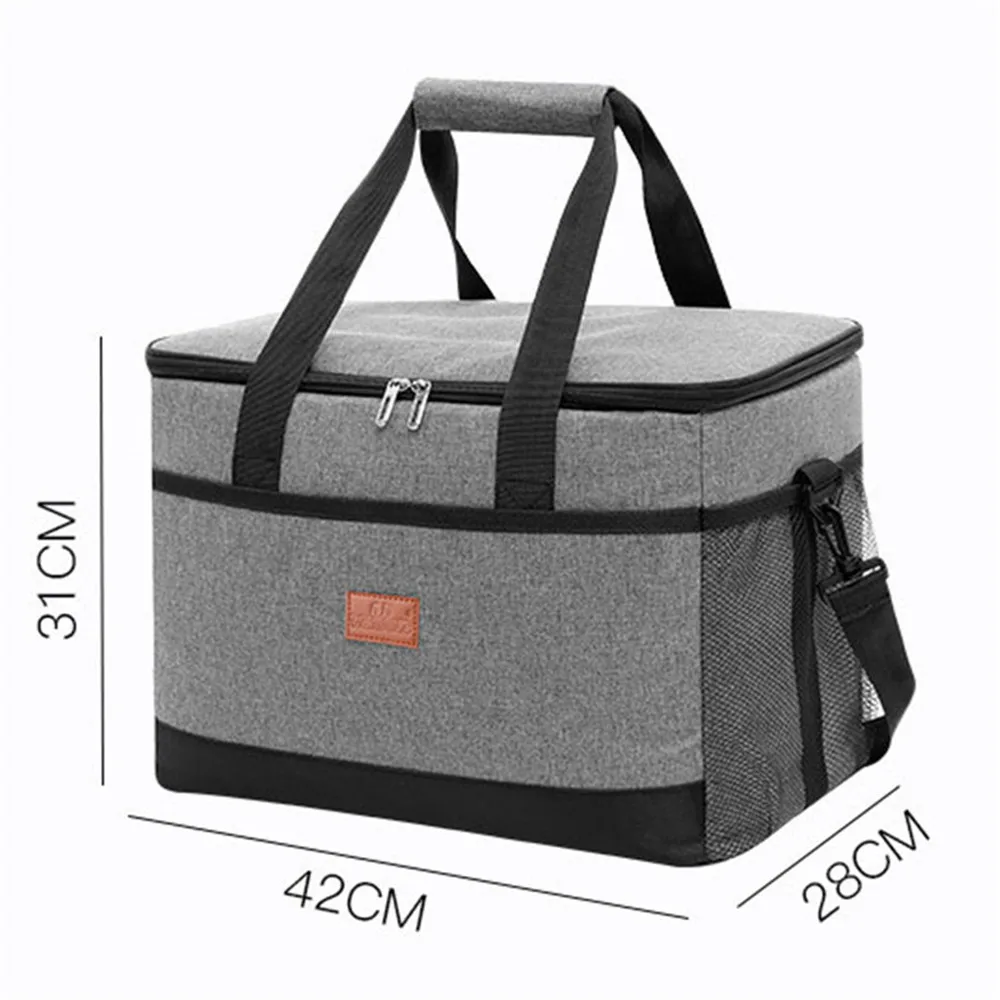 

33L Large Capacity Picnic Bag Three-Layer Oxford Cloth Waterproof Picnic Camping Food Beer Cooler Insulation Thermal Lunch Bag