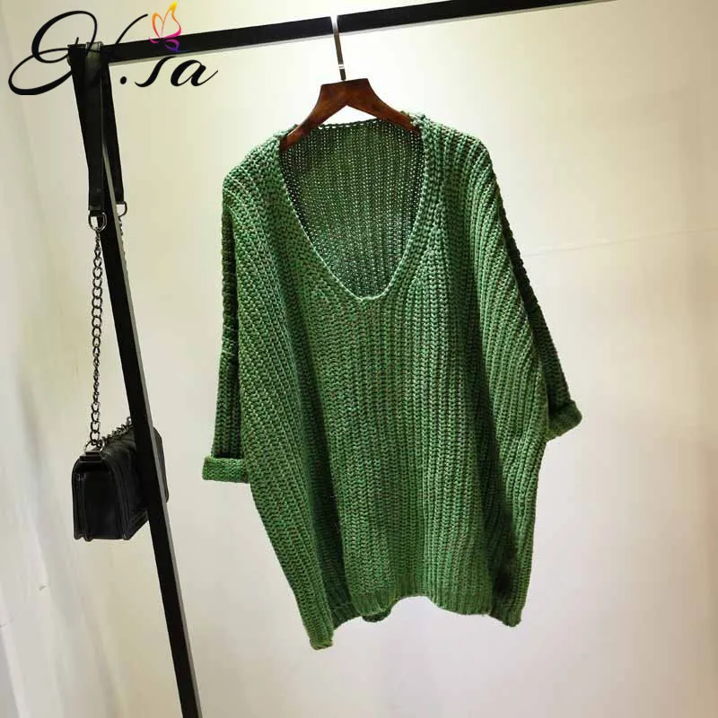 H. SA женские свитера, джемперы Vneck, дешевые зимние повседневные вязанные пуловеры, большие размеры, топы с длинным рукавом, женские топы
