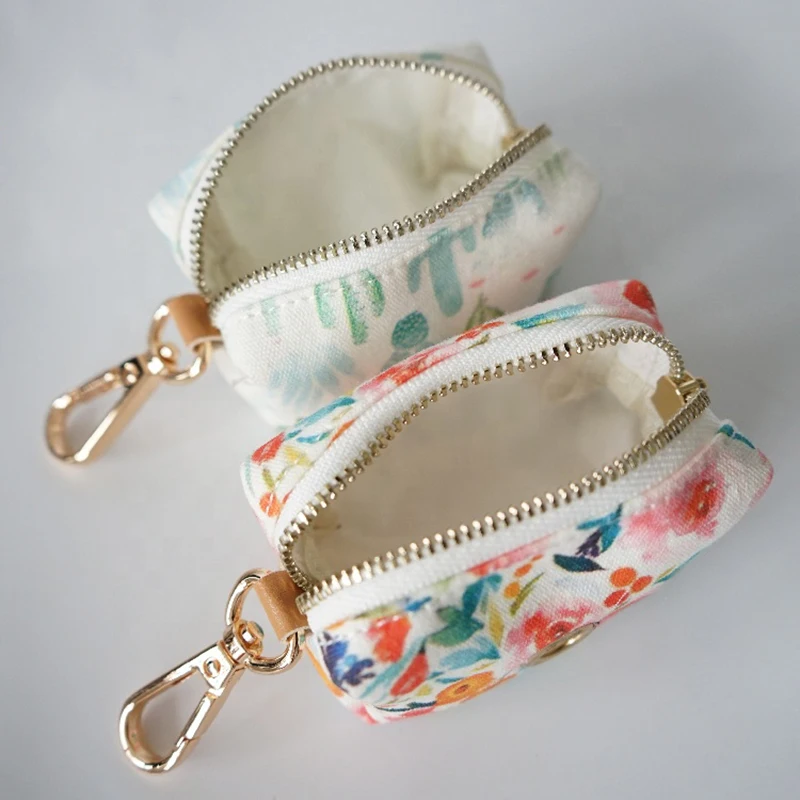 

Premium Cotton Fabric Poop Bag Holder Attaches to Dog Leash dog pet accessories