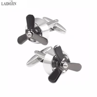 laidojin fashion whirling propeller blade cufflinks for mens shirt cuff accessories high quality cufflinks novelty brand jewelry