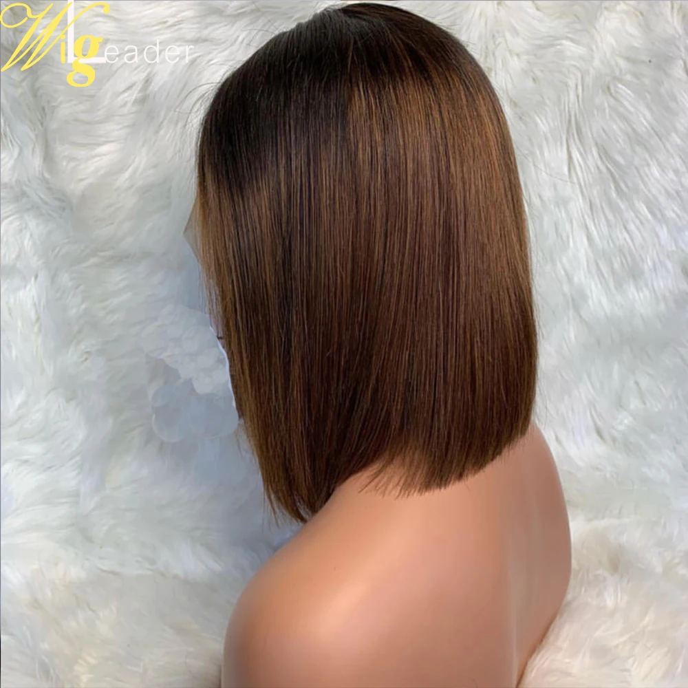 Парик из человеческих волос 1b/4 # с эффектом омбре передние парики завязкой Боб