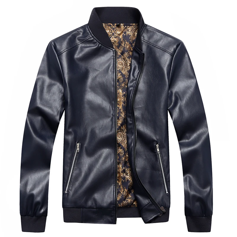 Куртка мужская из искусственной кожи Осень-зима размера плюс | Мужская одежда