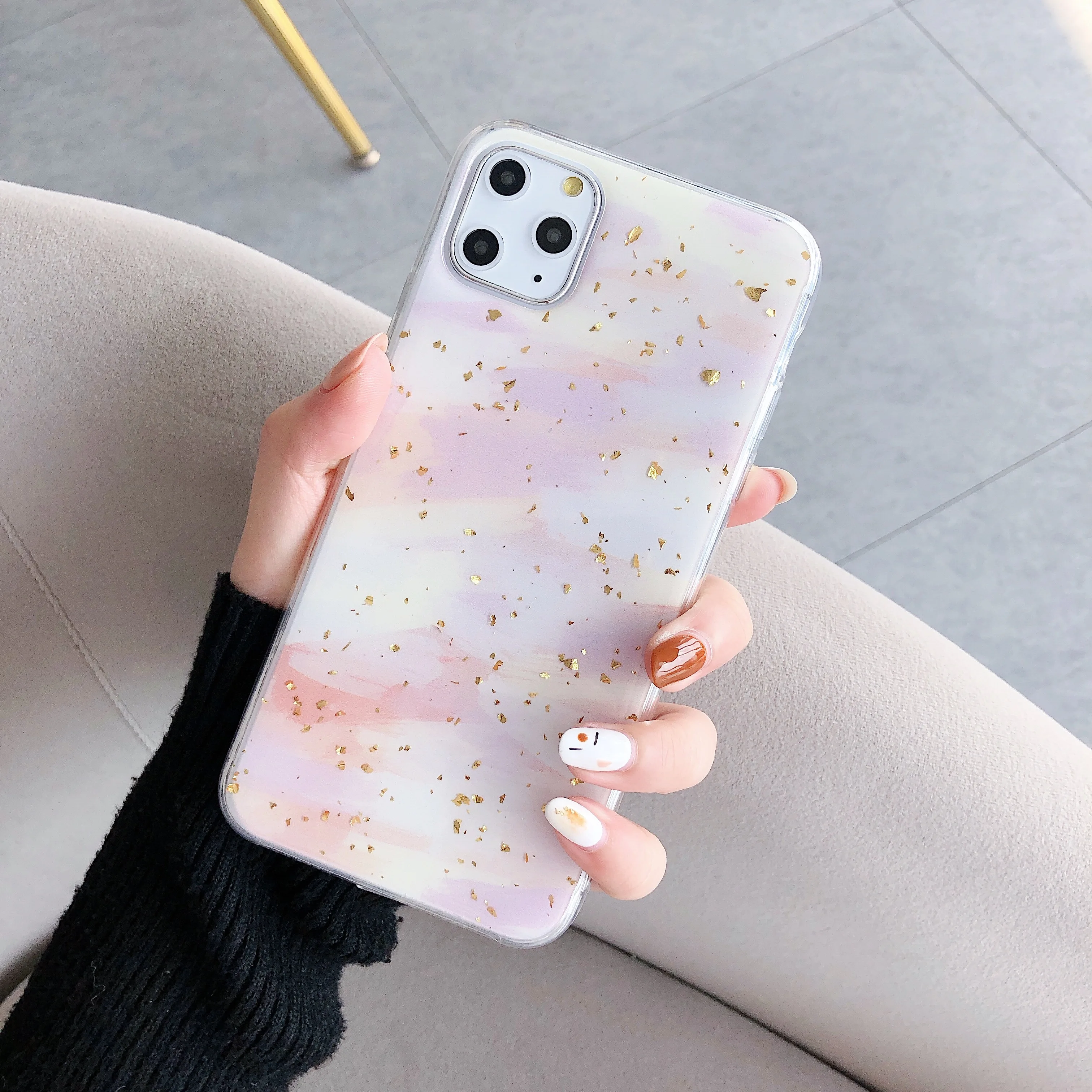 Новые чехлы для OPPO F1S F3 Lite F5 F7 Youth Plus A1 Realme 1 блестящие золотые клей фольги