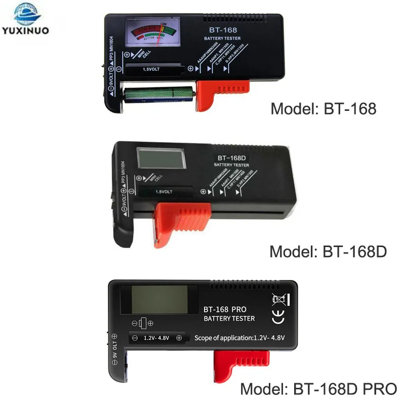

BT-168/168D Pro AA/AAA/C/D/9V/1.5V/18650/14500/3.7V Universal Cell Battery Capacity Tester Colour Coded Meter BT168 BT168D Power