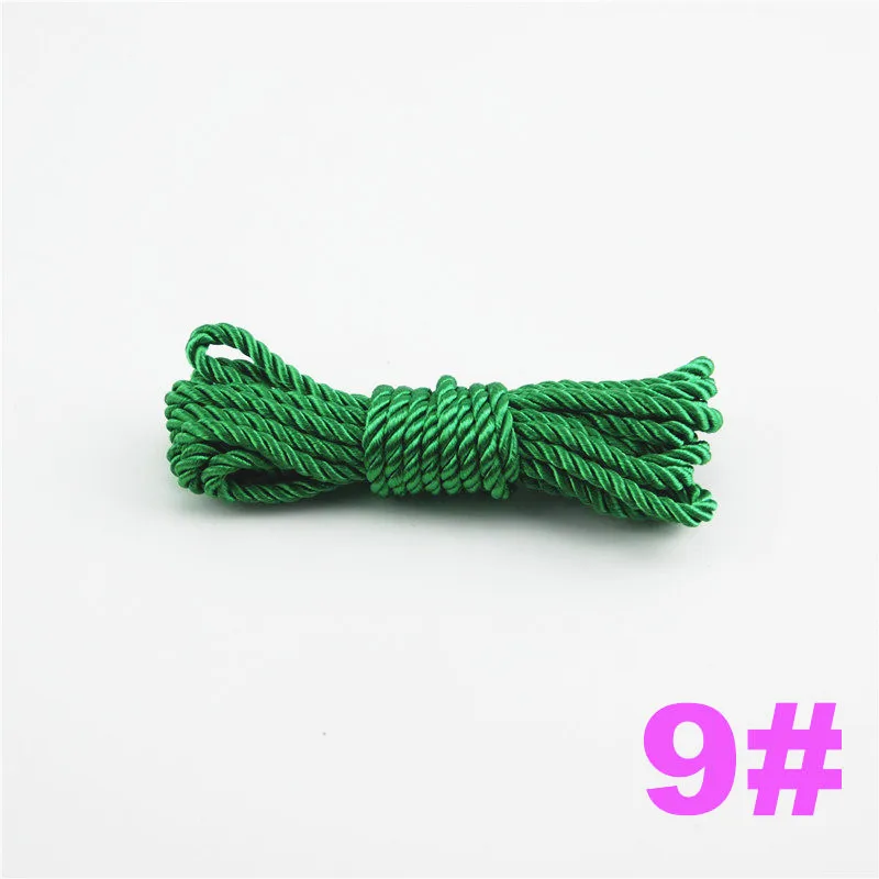 DIY Cord Jewelry findings 3 мм сплошной цвет 3 плетеный шнур декоративная скрученная атласная полиэфирная нить 100 м/шт. DS217 - Цвет: 9