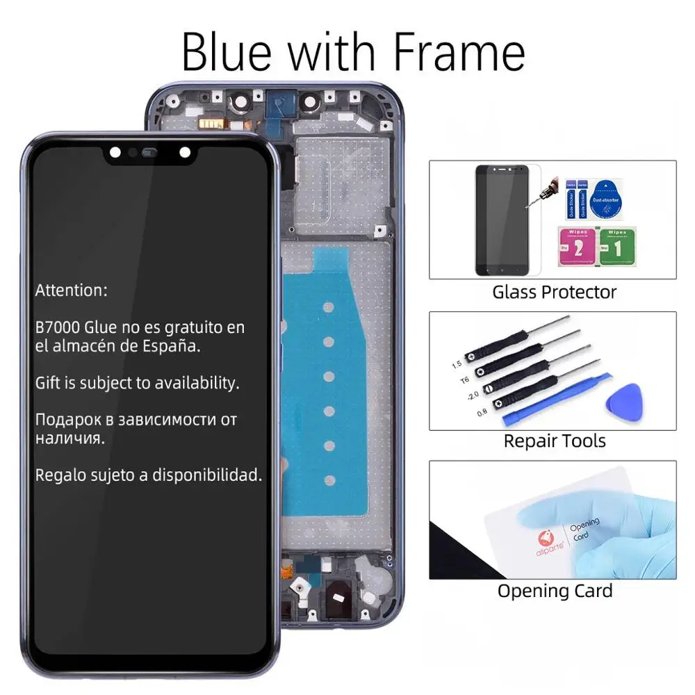 Blue with Frame Дисплей для HUAWEI Mate 20 Lite SNE-LX1 LCD в сборе с тачскрином SNE LX1 черный - Цвет: Blue with Frame