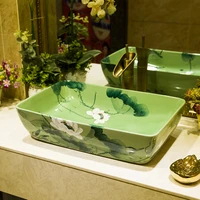 new chinese classical lotus porcelain artistic elegant countertop ceramic wash basin