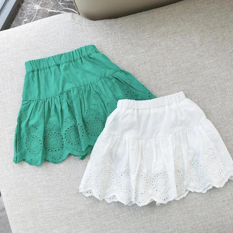 

Summer Toddler Girls Skirts Fashion Lace Cutout Princess Skirt for Girl Kids Skirts 2 3 4 5 6 Years Baby Kids Skirts 2020 New