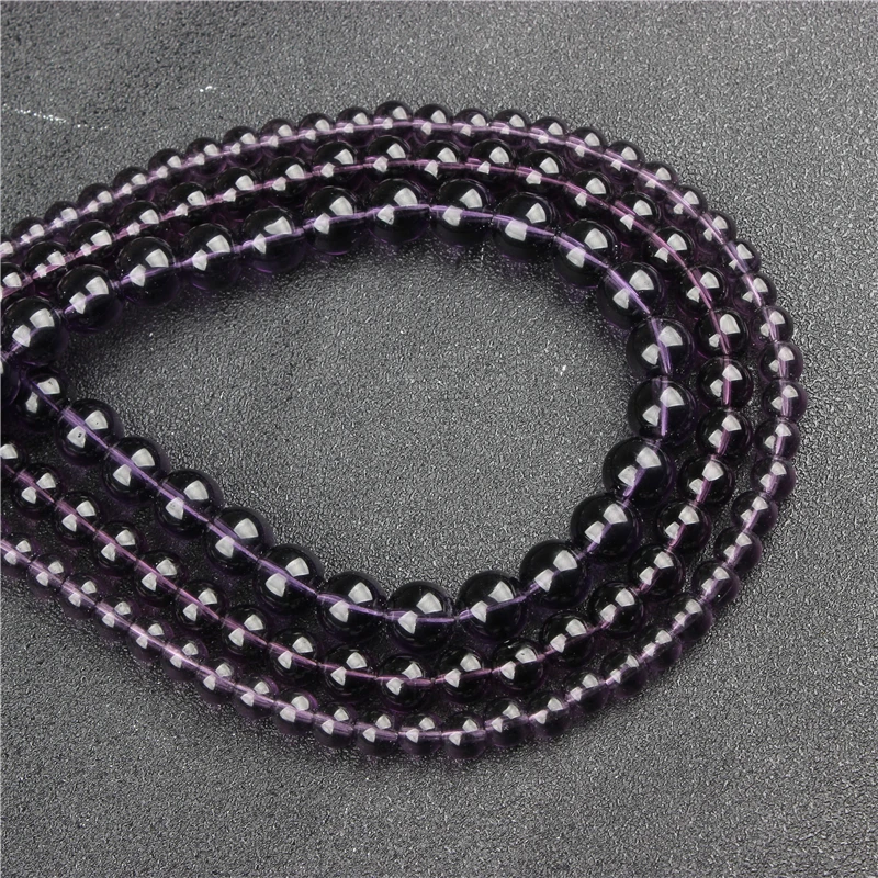 

Wholesale Purple Glass NaturalRoundBeadsLooseBeads4/6/8/10/12MMSuitableForJewelryMakingDIYBraceletNecklace
