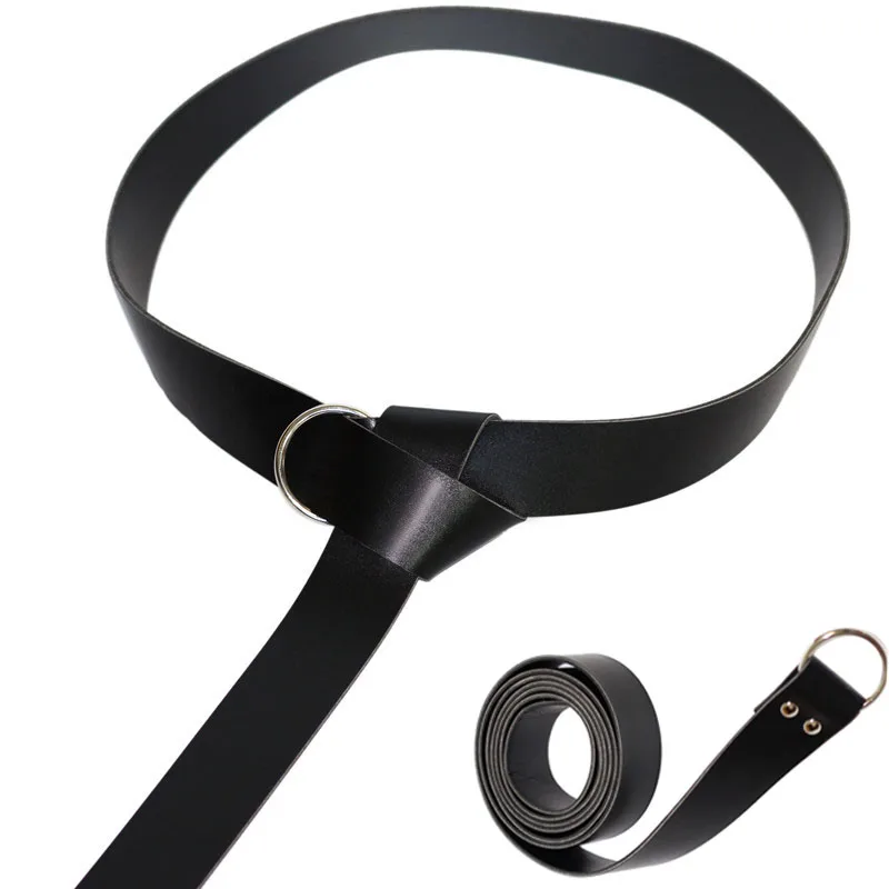 Medieval Renaissance Waist Ring Belt Costume Accessory Parts For Adult Men Viking Knight Pirate Cosplay Larp Leather Loop Buckle |