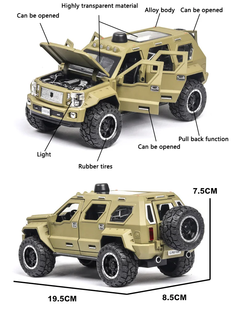 Литая 1:24, G-PATTON, колесница, модель автомобиля, металлический сплав, автомобиль, моделирование, оттягивание, автомобили, игрушки для детей, подарки для детей