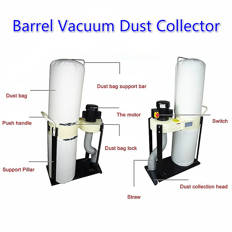 

Woodworking Vacuum Cleaner Machine Bag Safety Dust Collector Machine Industrial Mobile Barrel Vacuum Cleaner Machine