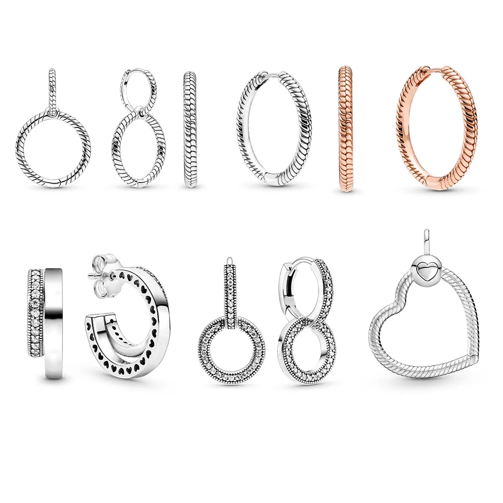 Женские серьги кольца из серебра 925 пробы с подвеской|Бусины| |