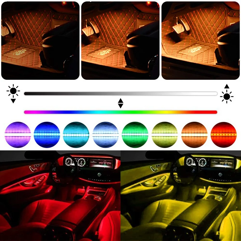 Автомобильные Внутренние светодиодные лампы-автомобильные RGB полосы