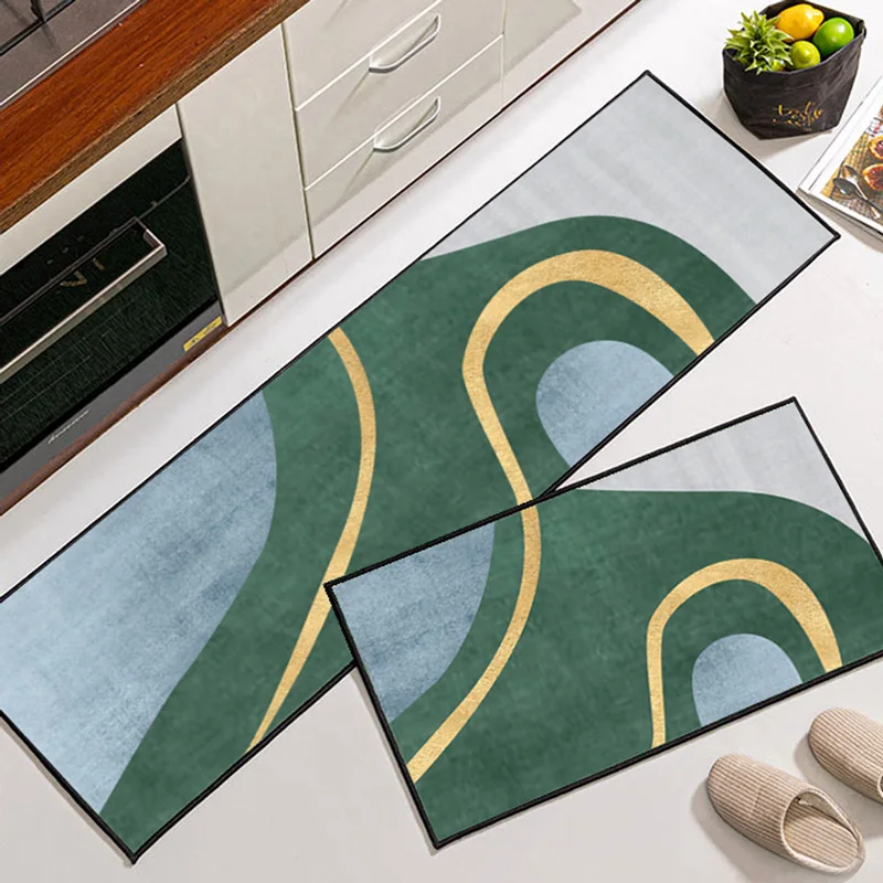

Modern Kitchen Mat Geometric Anti-slip Long Rugs for Bedroom Balcony Bathroom Carpet Printed Bedside Doormat Hallway Tatami Mat