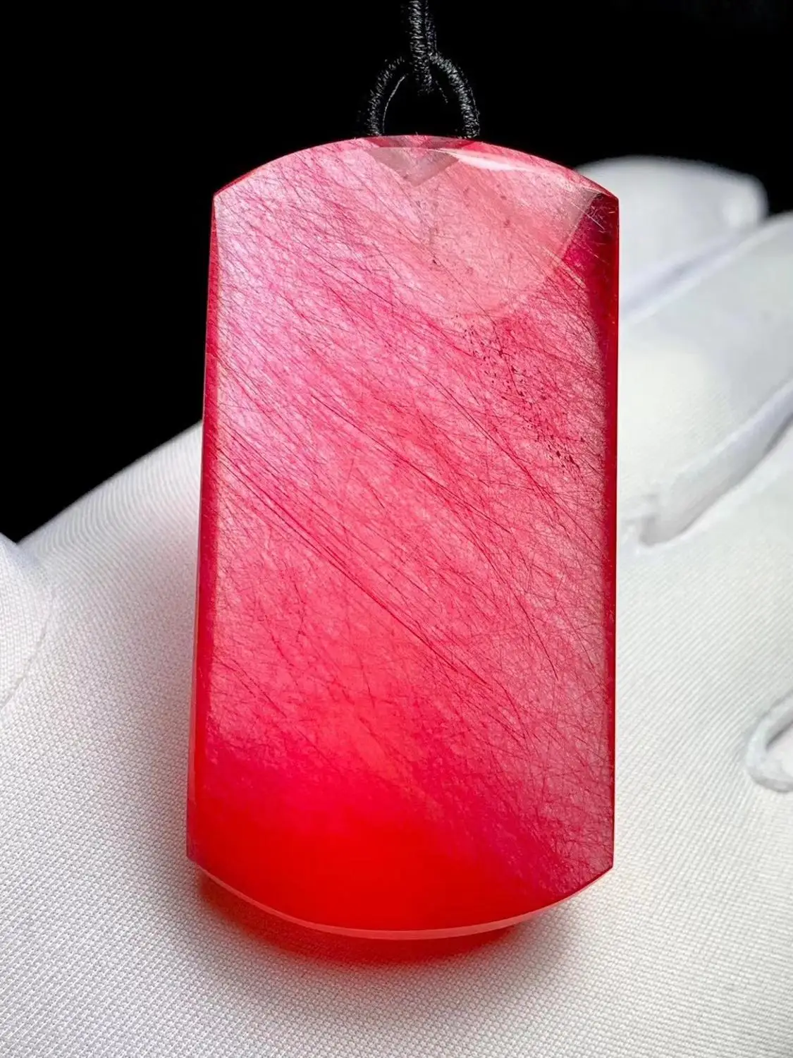 

Genuine Natural Red Rutilated Quartz Round Pendant 52/28/13mm Rectangle Gemstone Brazil Waelthy Women Men Jewelry AAAAAA