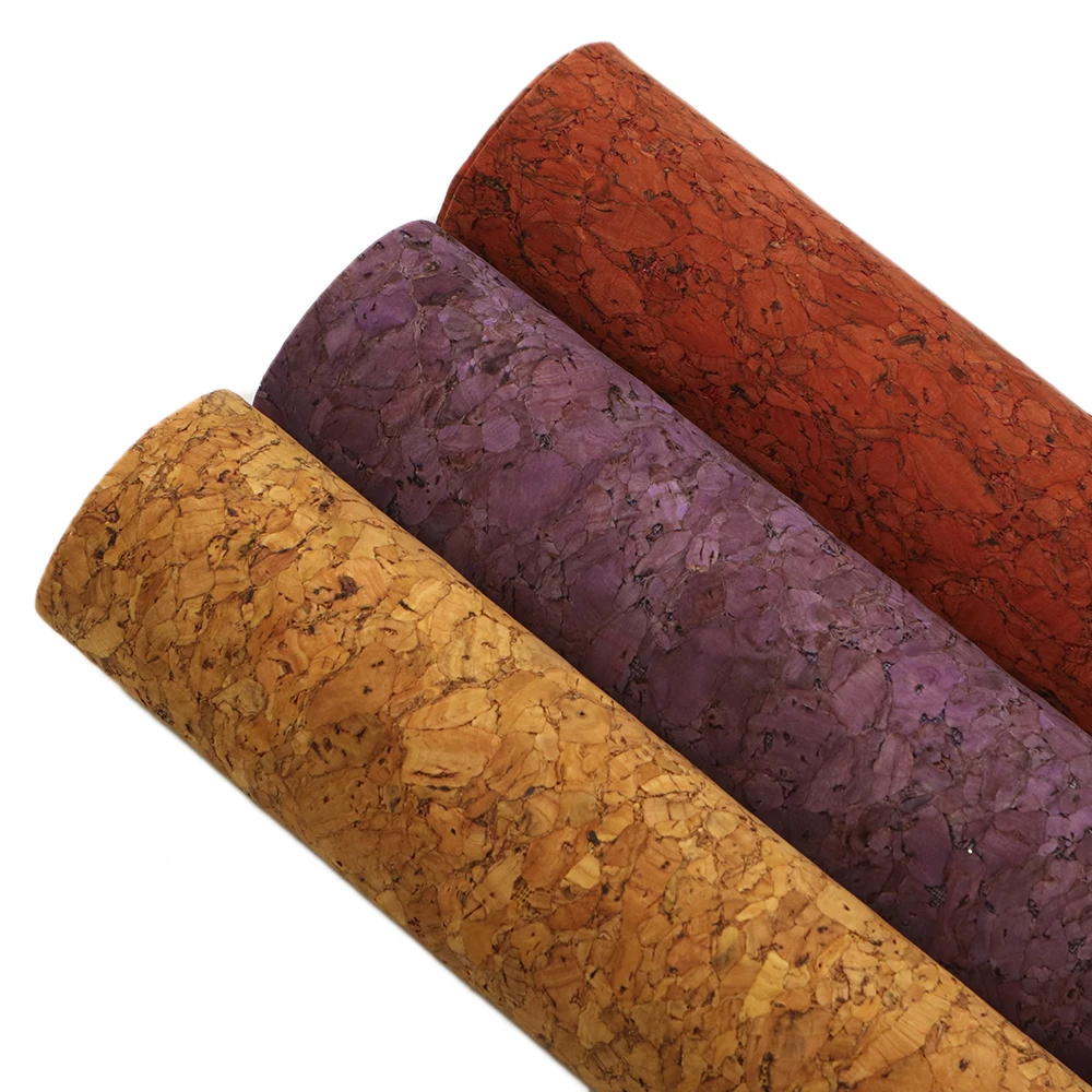 Cork Fabric Faux Leather Sheets Solid Color Wood Grain Synthetic Leather Diy Hair Bow Handbag Wallet