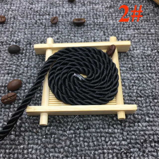 black Meetee 20 метров 5 мм 3 акции витые полиэфирные хлопковые нейлоновые Шнуры DIY ремесло плетеная декоративная веревка шнурок ремень аксессуары - Цвет: black
