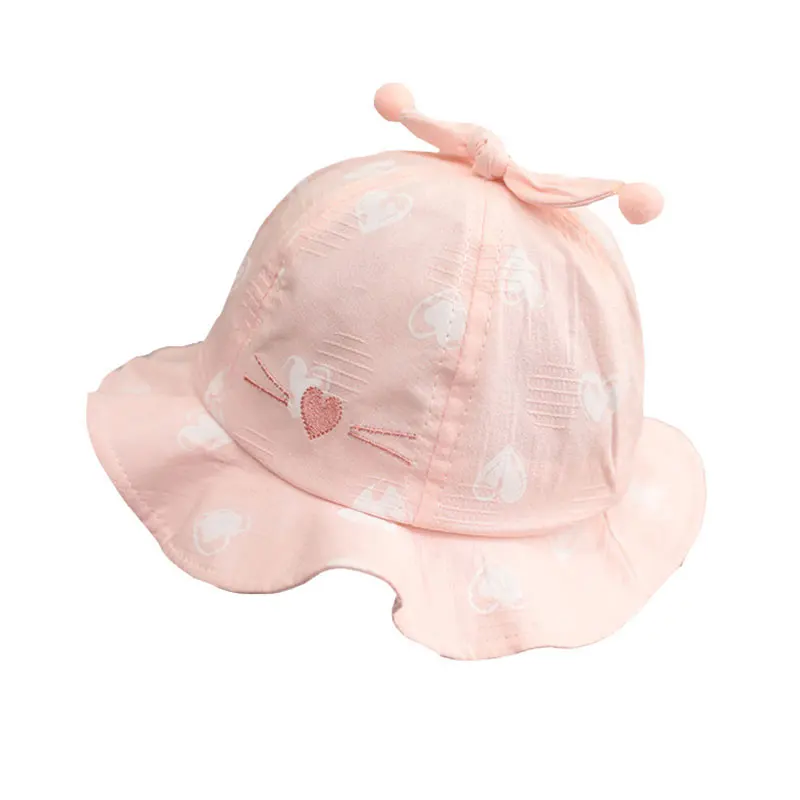 Летняя сетчатая шляпа для защиты от солнца детская шапка Милая с принтом сердца