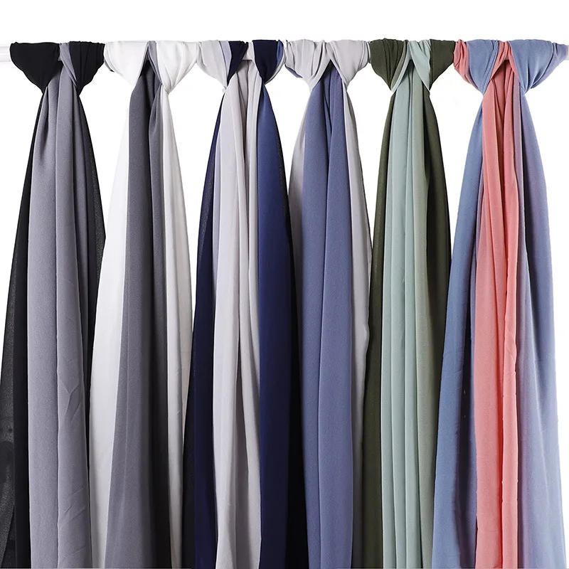 

Women Bubble Chiffon Muslim Headscarf Hijab Scarf Shawls and Wraps Hijab Femme Musulman Kopftuch Head Scarf Women Hijabs