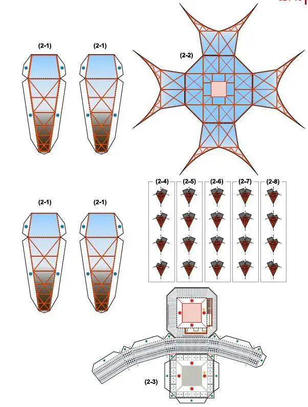 Токийская башня небо ТВ Япония дерево строительство бумажная модель ручной