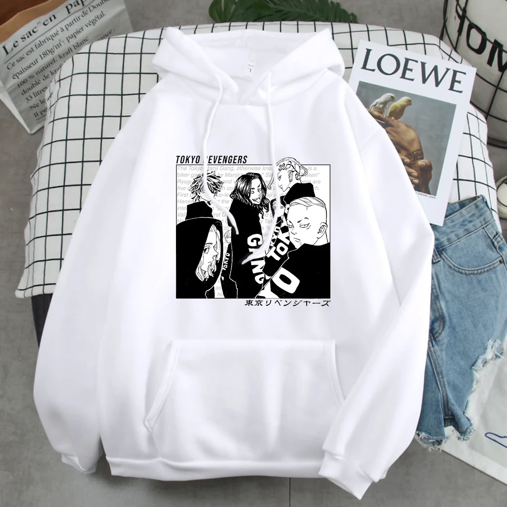 

Толстовка Женская с японским принтом Токио, модная брендовая толстовка с капюшоном в стиле панк, с рисунком японского аниме, свободная Коре...