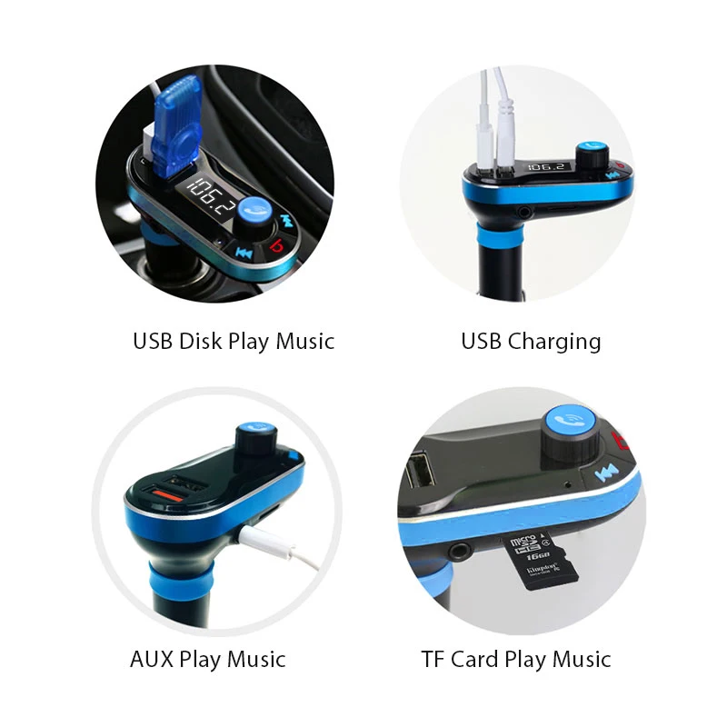 VANJEW BT66 QC 3 0 быстрое зарядное устройство fm передатчик модулятор Bluetooth Handsfree Call Car Audio